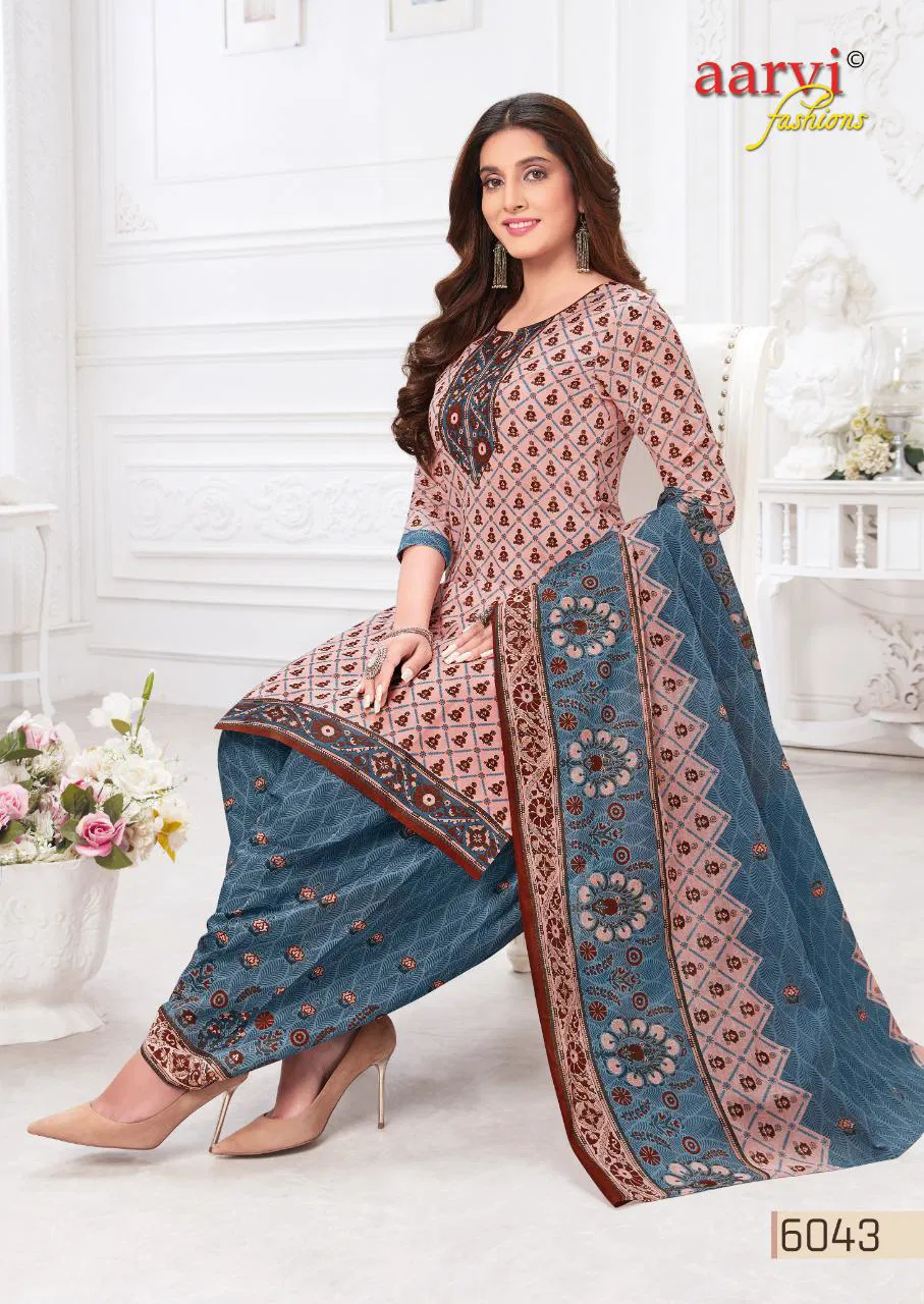 Aarvi Special Patiyala 17 Printed Cotton Casual Daily Wear Dress Material Collection